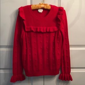 Kate Spade red Pom Pom sweater size M